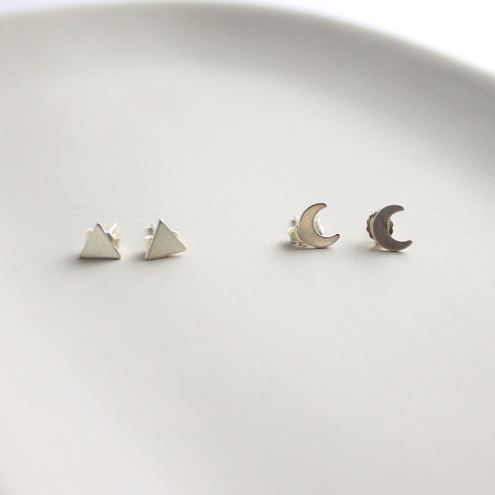 Sterling Silver Stud. Only triangle pair is available.